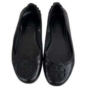 Tory Burch Minni Travel Black Ballet Flat  Size 7